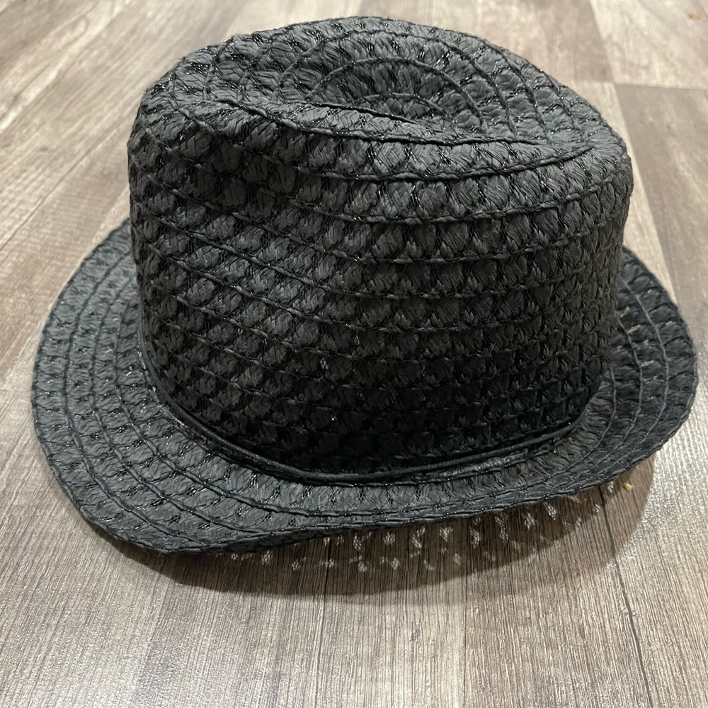 Black Fedora straw hat Medium festival summer - Picture 4 of 6